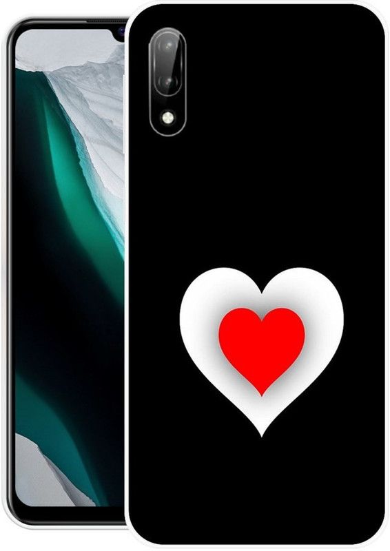 DESILOVE Back Cover for LG W11  (Black, White, Grip Case, Silicon, Pack of: 1)