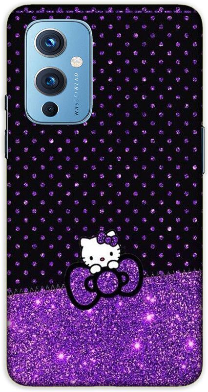 iprinto Back Cover for OnePlus 9 Hello Kitty Back Cover  (Purple, Hard Case, Pack of: 1)