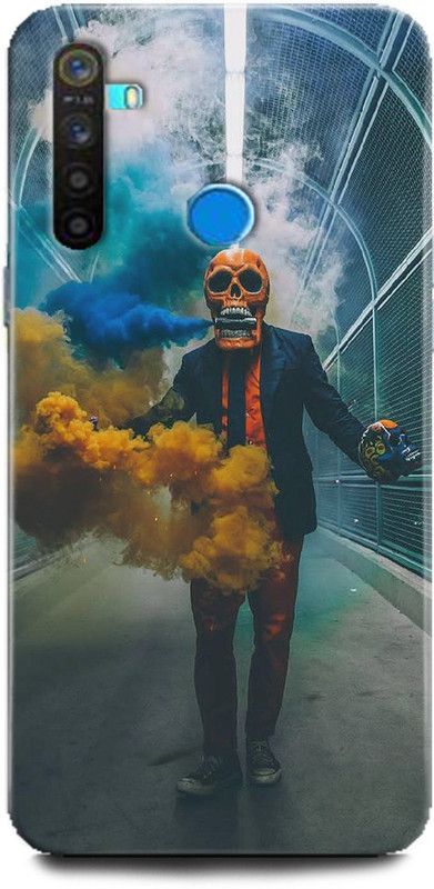 INDICRAFT Back Cover for Realme 5i / RMX2030 SMOKY COLORFULL ART, JOKER, SKULL, FANTASY  (Multicolor, Hard Case, Pack of: 1)