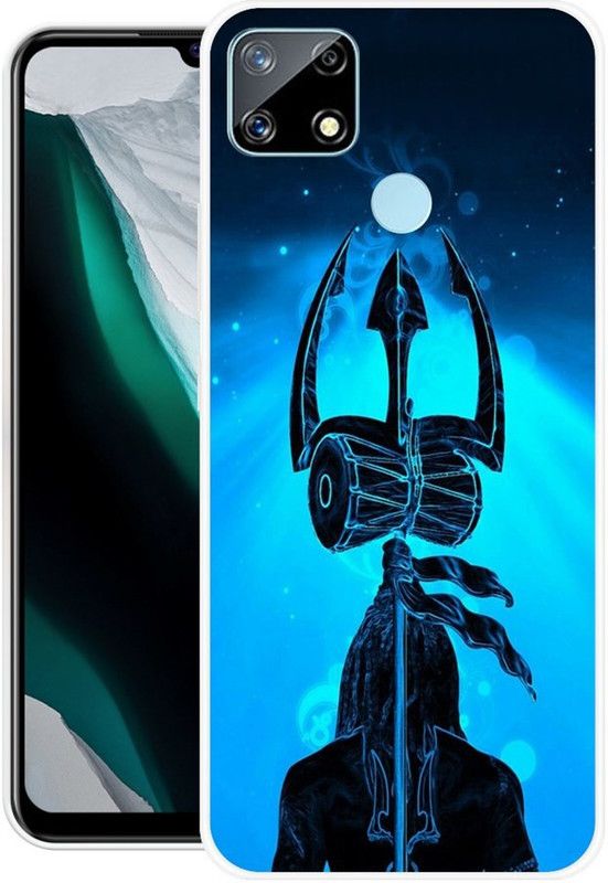 DESILOVE Back Cover for Realme C25  (Blue, Grip Case, Silicon, Pack of: 1)