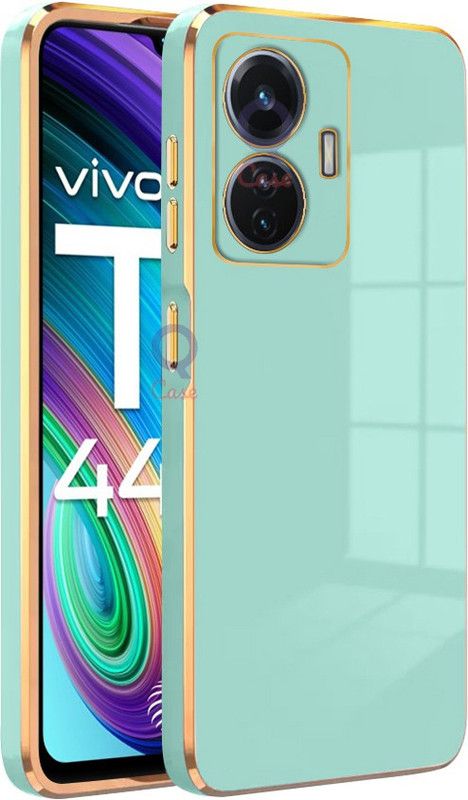 Qcase Back Cover for Vivo T1 44W  (Green, Camera Bump Protector, Silicon, Pack of: 1)
