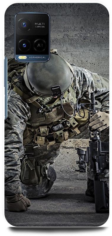 play fast Back Cover for Vivo Y21A, V2149 FOJI, INDIAN, ARMY, SOLDIER  (Grey, Hard Case, Pack of: 1)
