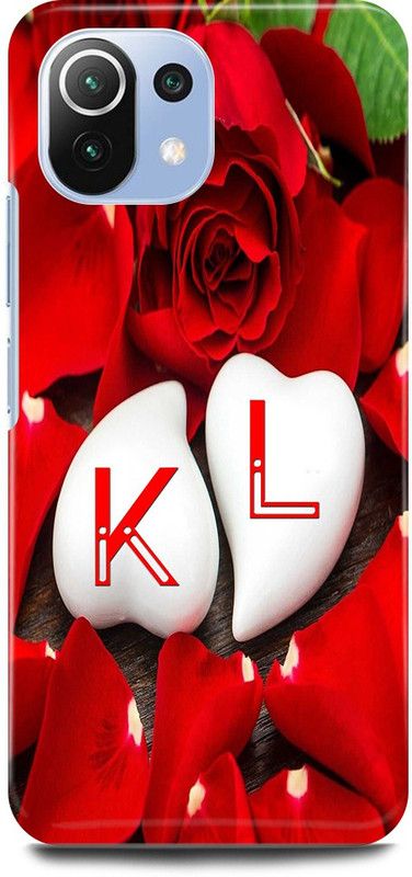 JUGGA Back Cover for Xiaomi 11Lite NE, K LOVES L NAME,K NAME, L LETTER, ALPHABET,K LOVE L NAME  (Red, Hard Case, Pack of: 1)