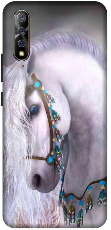 SSMORYA Back Cover for Vivo Z1x White Horse Printed Back Cover  (Multicolor, Waterproof, Pack of: 1)