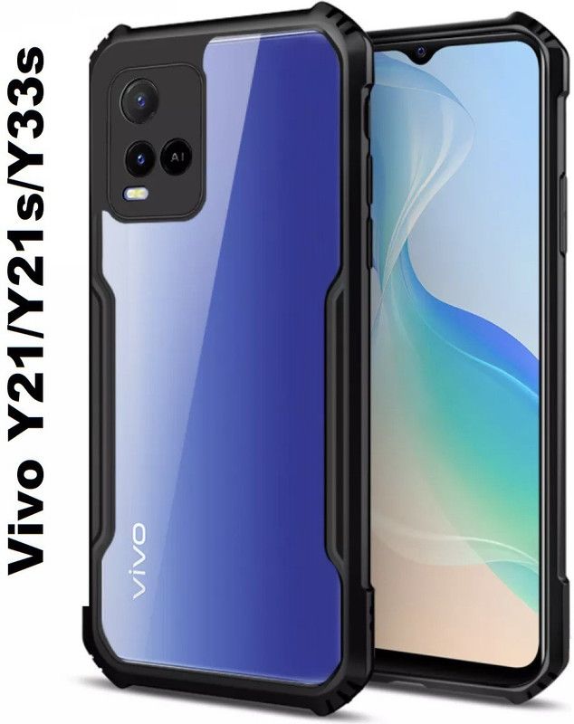 REALCASE Back Cover for Vivo Y21  (Black, Dual Protection, Pack of: 1)