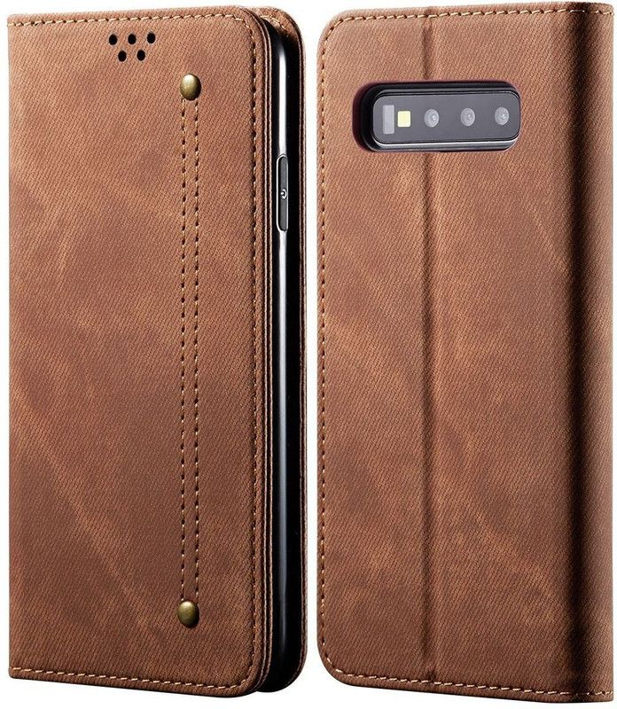 Bepak Wallet Case Cover for Samsung Galaxy S10+ / Galaxy S10 Plus  (Brown, Magnetic Case, Pack of: 1)