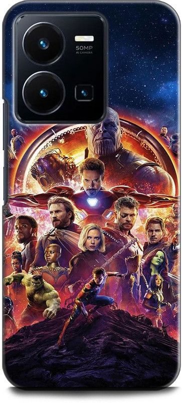 WallCraft Back Cover for Vivo Y35, V2205 AVENGERS, IRON MAN, THANOS, MARVELS, SUPERHEROES  (Multicolor, Dual Protection, Pack of: 1)