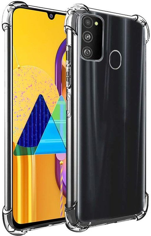 Phone Back Cover Bumper Case for Samsung Galaxy M30s  (Transparent, White, Grip Case, Pack of: 1)