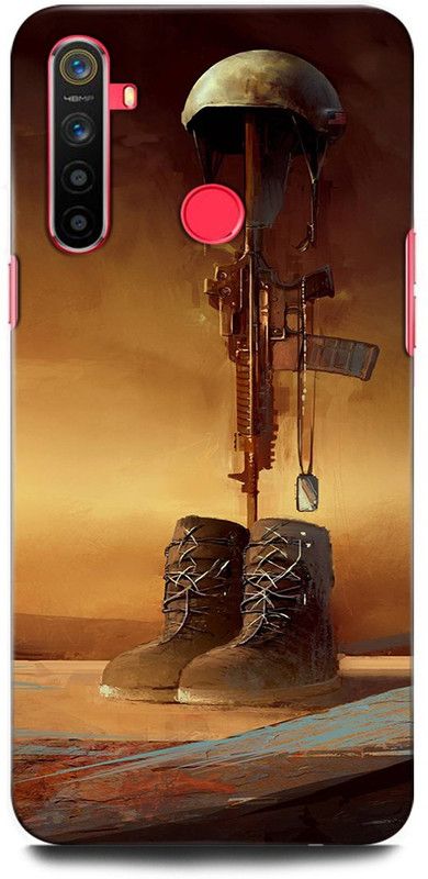 ORBIQE Back Cover for Realme 5 RMX1911 INDIAN ARMY, ARMY, GUN  (Multicolor, Hard Case, Pack of: 1)