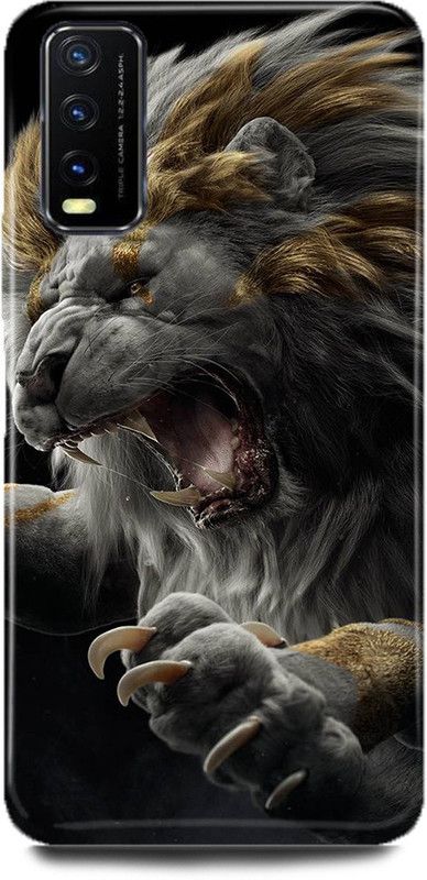 FUGGA Back Cover for Vivo Y20i, V2027, LION, THE, KING, OF, JUNGLE, ANGRY, FACE, LION  (Multicolor, Hard Case, Pack of: 1)