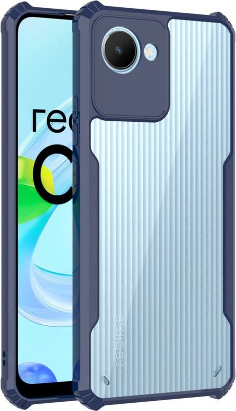 KartV Back Cover for Realme C30, realme c30  (Blue, Transparent, Camera Bump Protector, Pack of: 1)