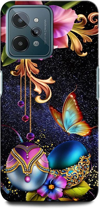 INTELLIZE Back Cover for Realme C31 BEAUTY, BUTTERFLY, ROSE, FLOWER, COLOURFULL  (Multicolor, Hard Case)