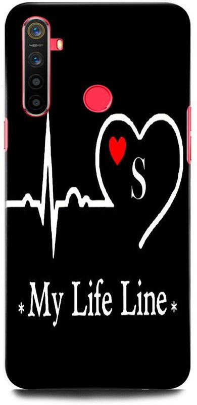ORBIQE Back Cover for Realme 5 RMX1911 S, S LETTER, S ALPHABET, MY LIFE LINE S  (Multicolor, Hard Case, Pack of: 1)