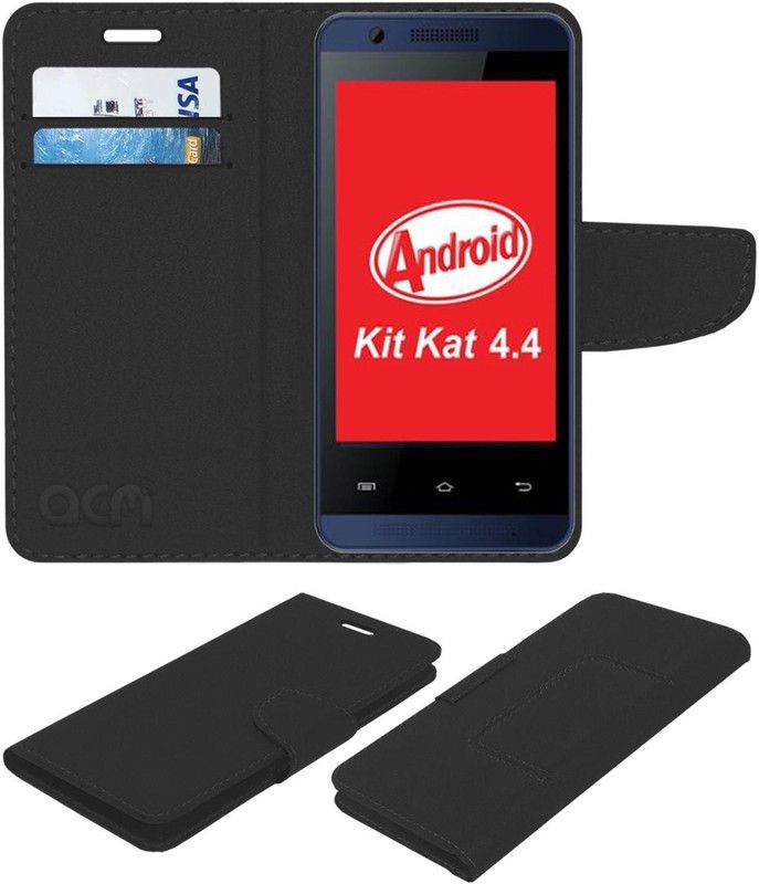 ACM Flip Cover for Celkon Campus A35k  (Black, Cases with Holder, Pack of: 1)