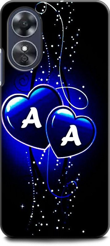WallCraft Back Cover for OPPO A17, CPH2477 A A, A LOVES A, NAME, ALPHABET, AA LOVE, HART, BLUE  (Multicolor, Dual Protection, Pack of: 1)