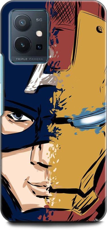 Wall Art Back Cover for Vivo Y75 (5G) IRON MAN, SUPERHERO, AVENGERS, TONY STARK, MARVAL, COMIC  (Multicolor, Dual Protection, Pack of: 1)