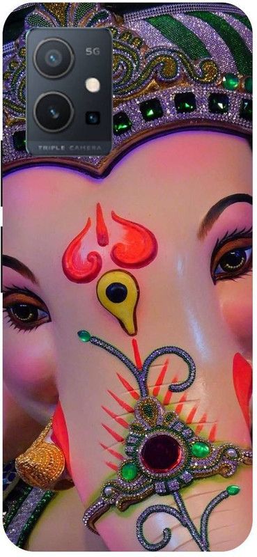 THE NARAYANA COLLECTIONS Back Cover for IQOO U5 5G-V2024A-GANPATI,BAPPA,GANESH,JI,BHAGWAN  (Multicolor, Hard Case, Pack of: 1)