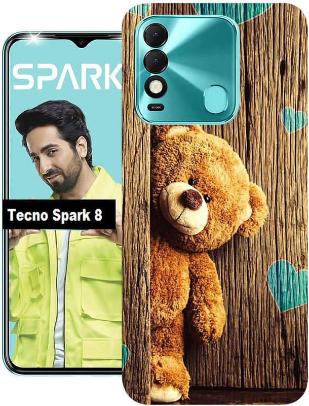 mitzvah Back Cover for Tecno Spark 8  (Brown, Dual Protection, Silicon, Pack of: 1)