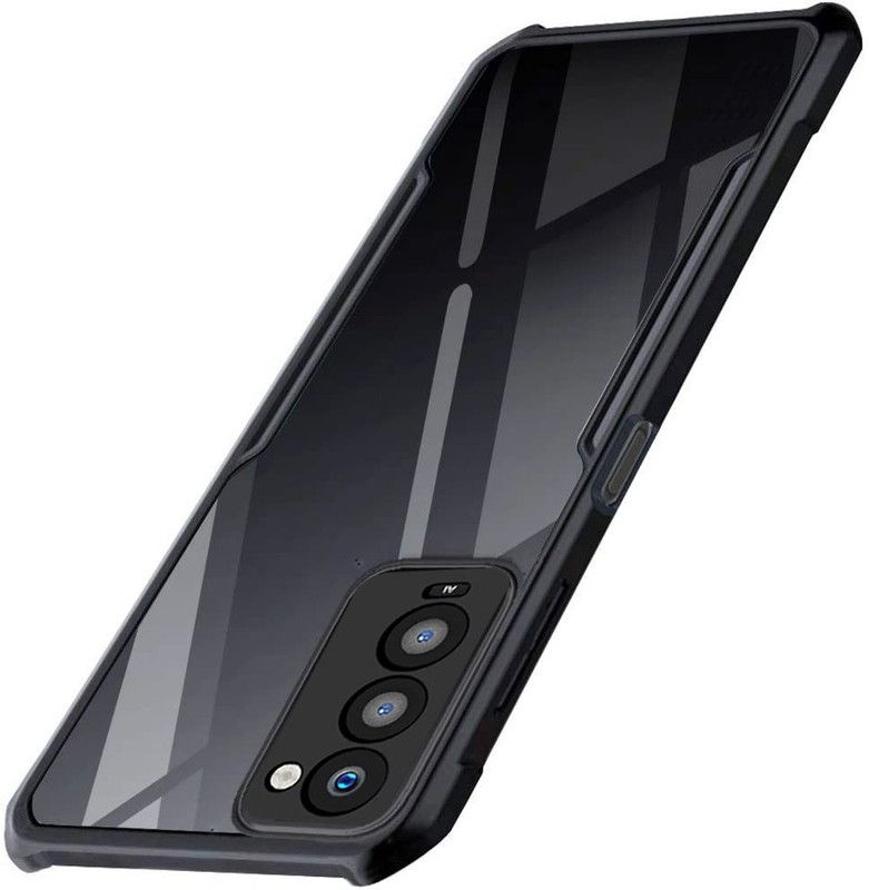 Micvir Back Cover for Tecno Camon 18  (Transparent, Black, Camera Bump Protector, Pack of: 1)