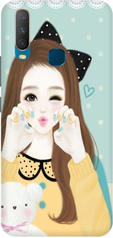 Zaplab Back Cover for Vivo Y12, 1904, Cat Girl,Cool Girl Printed  (Multicolor, Hard Case, Pack of: 1)