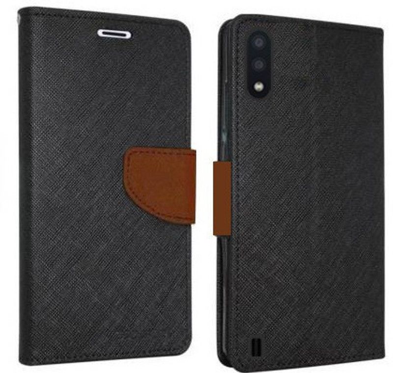 Krumholz Flip Cover for Samsung Galaxy M01, Samsung Galaxy A01  (Brown, Dual Protection, Pack of: 1)