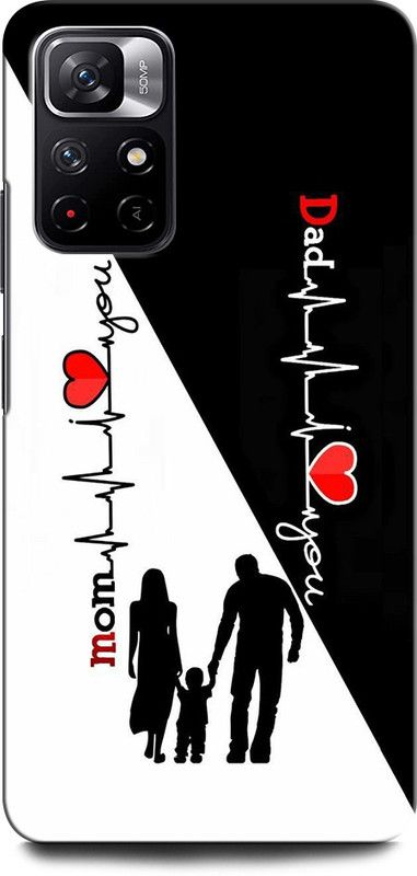 ORBIQE Back Cover for REDMI Note 11T 5G MOTHER, MAA, FATHER, LIFE LINE, I LOVE MY MOM DAD  (Multicolor, Hard Case)