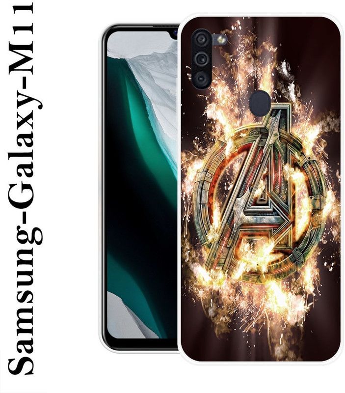 SIMAWAT Back Cover for Samsung Galaxy M11  (Maroon, Gold, Grip Case, Silicon)