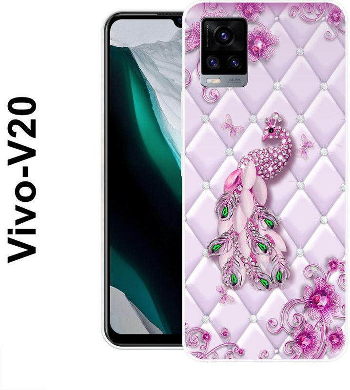 REALKING Back Cover for Vivo V20  (Pink, Grip Case, Silicon)