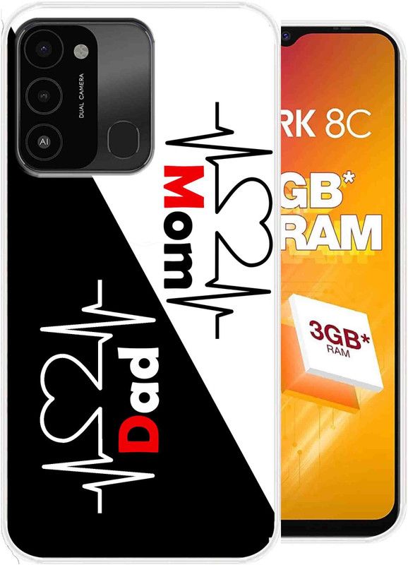 SuperQueen Back Cover for Tecno Spark 8C  (Multicolor, Flexible, Silicon, Pack of: 1)