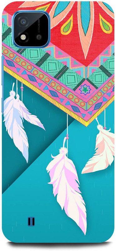 FRONK Back Cover for Realme C20, RMX3063, FEATHER, LEAF, ABSTRACT, ART  (Blue, Hard Case, Pack of: 1)