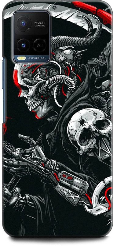 KEYCENT Back Cover for Vivo Y33T, V2146 DEATH MACHINE, SKULL, DRAGON, DARK  (Multicolor, Shock Proof, Pack of: 1)