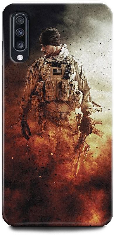 INTELLIZE Back Cover for Samsung Galaxy A70/SM-A705GZKHINS army,Printed  (Multicolor, Shock Proof, Pack of: 1)