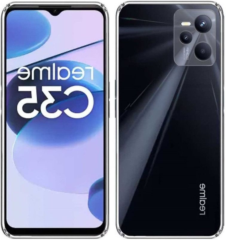 Phone Back Cover Back Cover for Realme C35  (Transparent, White, Grip Case, Pack of: 1)