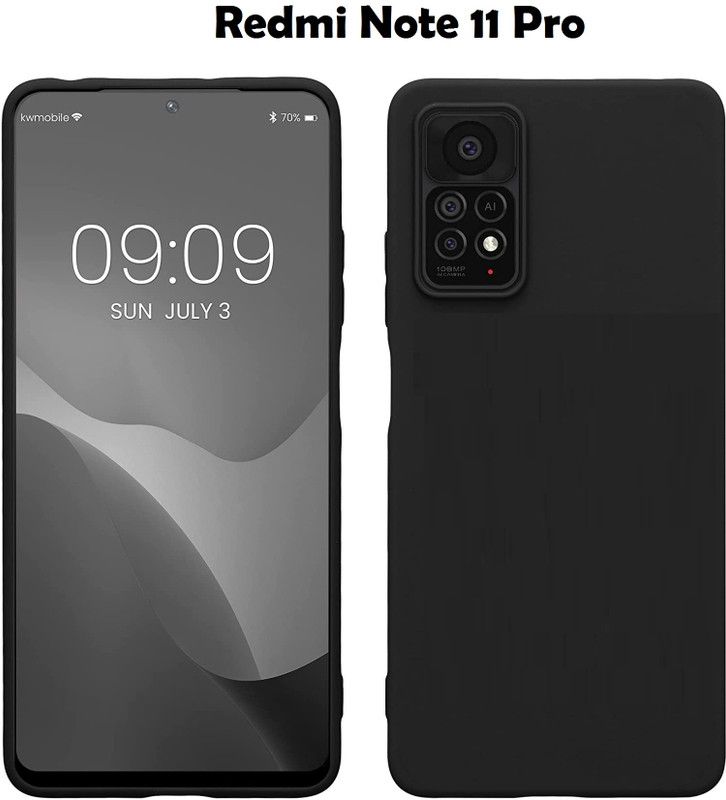 Aaralhub Back Cover for Redmi Note 11 Pro  (Black, Camera Bump Protector, Silicon, Pack of: 1)