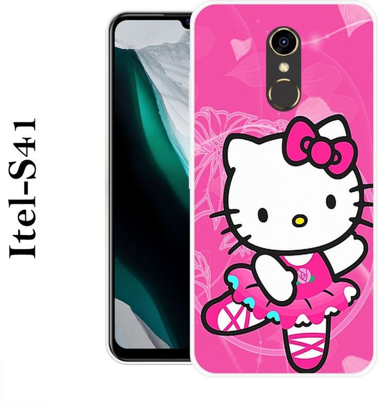Sswastik Back Cover for Itel S41  (White, Pink, Grip Case, Silicon)