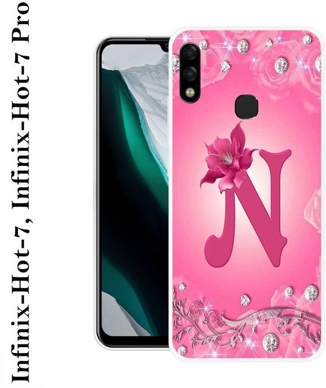 LOVETHINK Back Cover for Infinix Hot 7  (Pink, Silver, Silicon)
