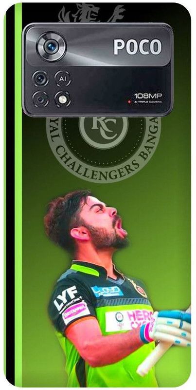play fast Back Cover for POCO X4 Pro 5G, VIRAT, KOHLI, INDIAN, PLAYER, RCB  (Green, Hard Case, Pack of: 1)