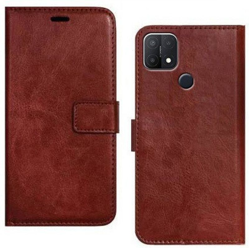 Mashgul Flip Cover for OPPO A15, OPPO A15s  (Brown, Grip Case, Pack of: 1)