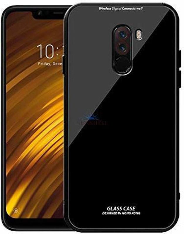 Yebhi Online Back Cover for Redmi Poco F1 |Premium Quality Glass| Stunning Look| Slim Fit  (Black, Grip Case, Pack of: 1)