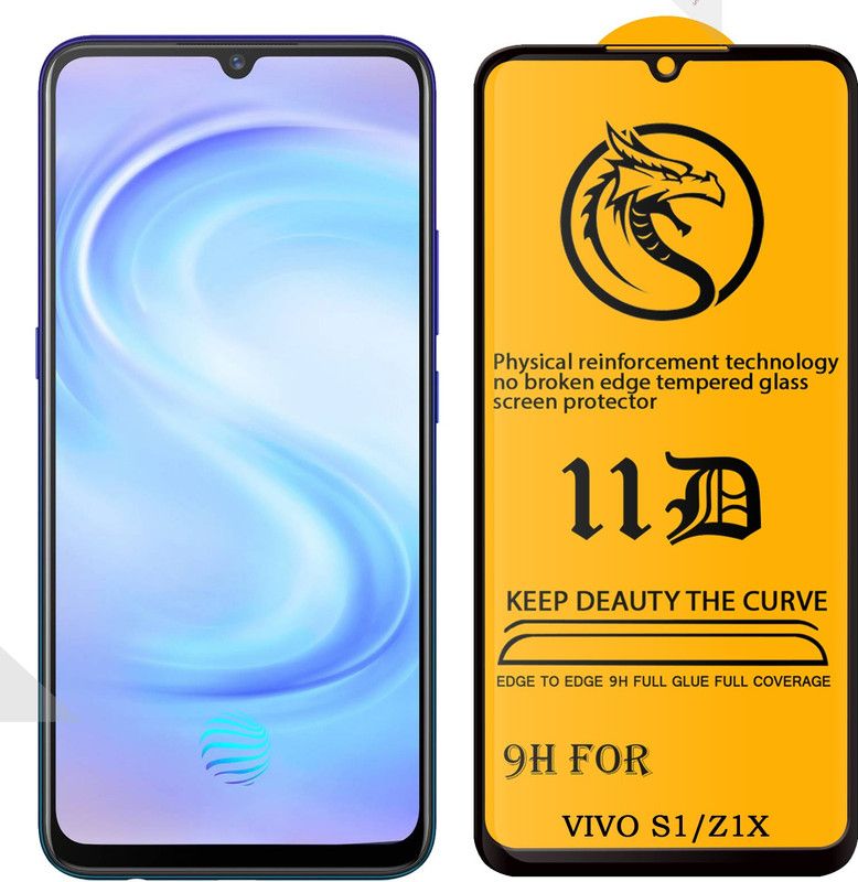 Asgeot Edge To Edge Tempered Glass for Vivo S1 |With Easy Installation Kit|Impact Absorb|Full Adhesive Glass|  (Pack of 1)