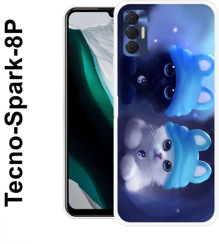 SUPER CASE Back Cover for Tecno Spark 8P  (Blue, Silicon)