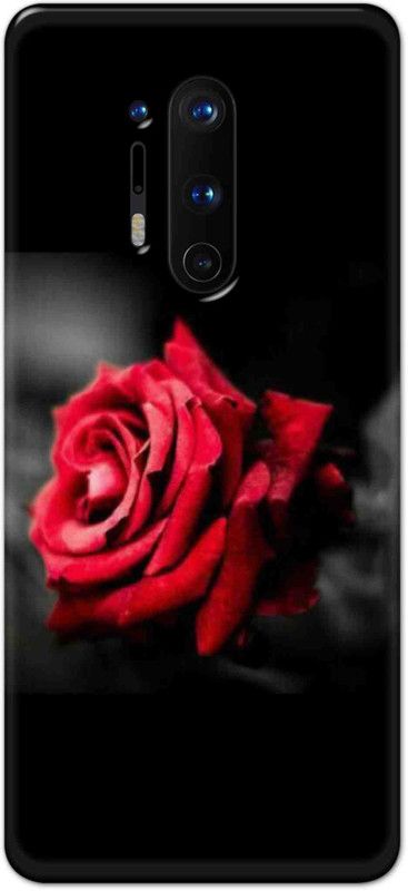 NDCOM Back Cover for OnePlus 8 Pro Red Rose Printed  (Multicolor, Hard Case, Pack of: 1)
