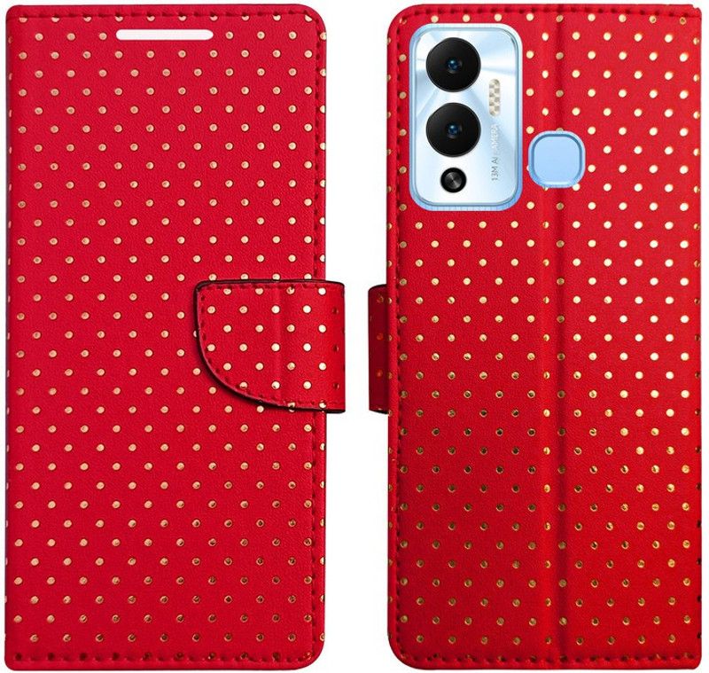 MyFlips Flip Cover for Infinix Hot 12 Play  (Red, Magnetic Case, Pack of: 1)