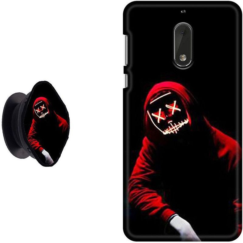 SPBR Back Cover for Nokia 6  (Black, Red, Cases with Holder)