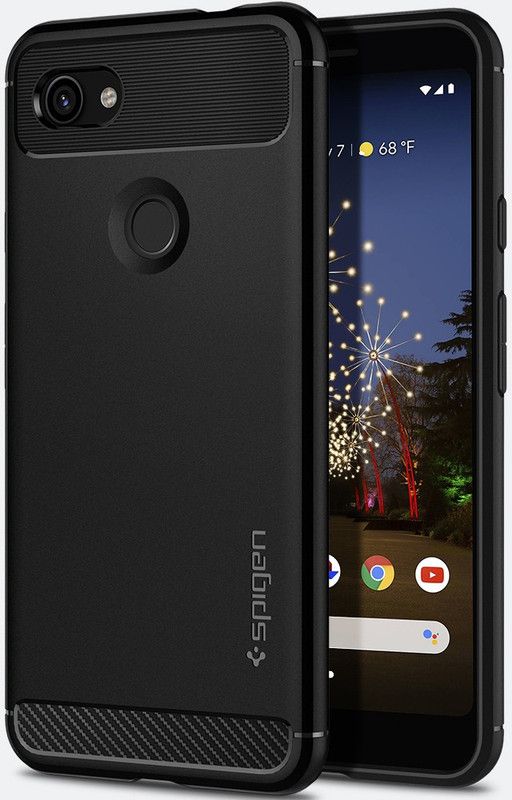 Spigen Rugged Armor Back Cover for Google Pixel 3a  (Black, Rugged Armor, Pack of: 1)