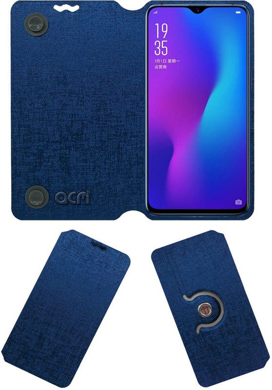 ACM Flip Cover for Oppo R17  (Blue, Cases with Holder, Pack of: 1)