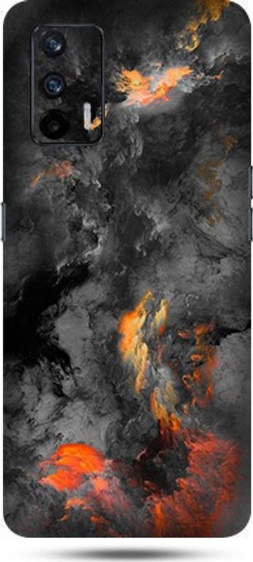 OggyBaba realme x7 max Mobile Skin  (Black Clouds Skin Matte Finish)