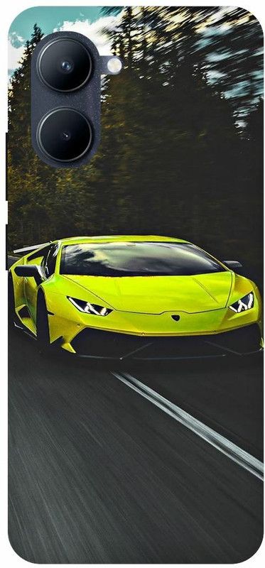 COVERJET Back Cover for REALME C33- RMX3624-LAMBHORGHINI- SPORTS- CAR- LOVER  (Yellow, Hard Case, Pack of: 1)