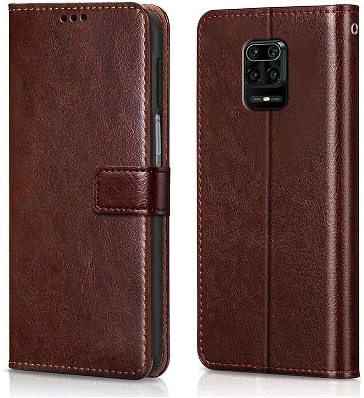 FOOLPROOF Flip Cover for Redmi Note 10 Lite, Mi Redmi Note 9 Pro, Mi Redmi Note 9 Pro Max, Poco M2 Pro  (Brown, Pack of: 1)
