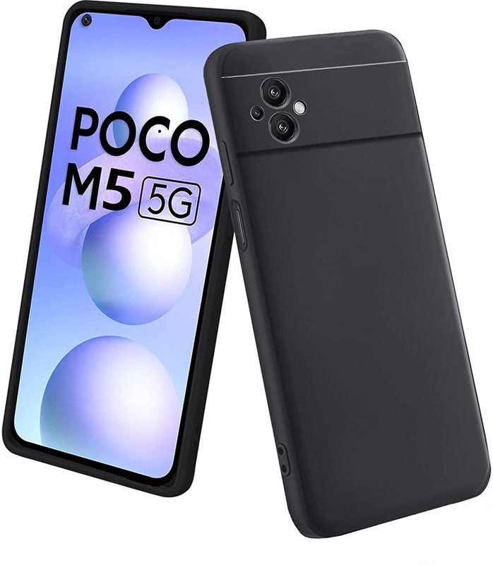Aaralhub Back Cover for Poco M5  (Black, Camera Bump Protector, Silicon, Pack of: 1)